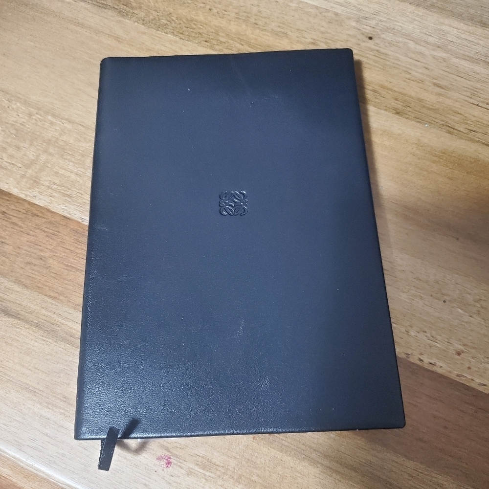 LOEWE Leather Black Embossed Anagram Logo Notebook Journal Gold Gilded Edges